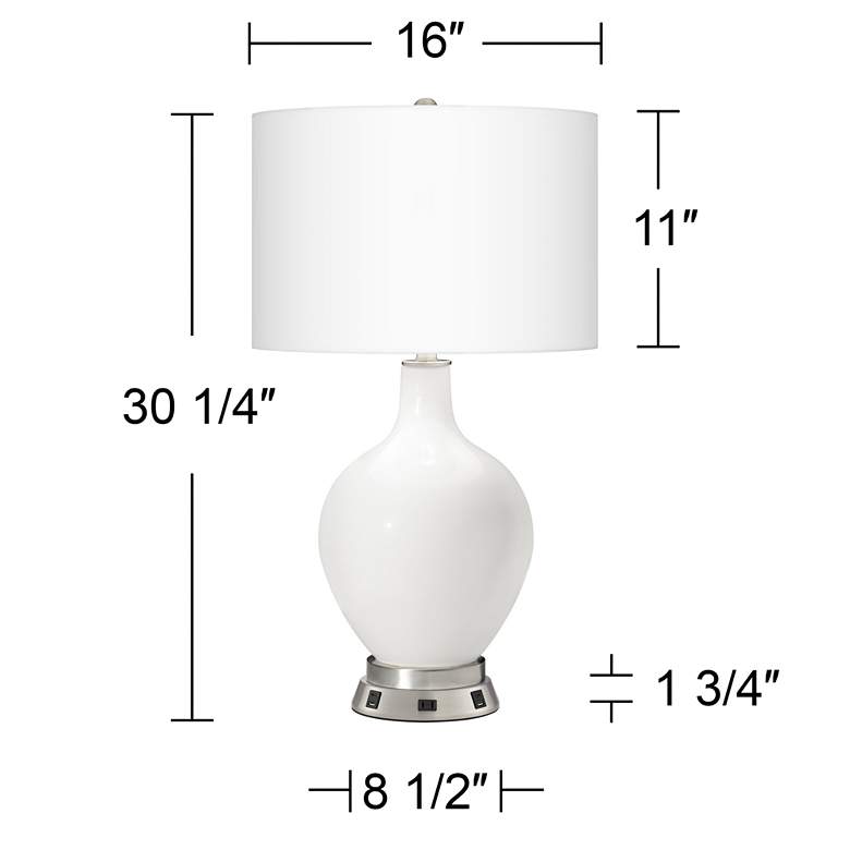 Image 6 Color Plus Ovo 28 1/2" Monaco Blue Lamp with USB Workstation Base more views