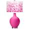 Color Plus Ovo 28 1/2" Mosaic Pattern Shade Fuchsia Pink Table Lamp