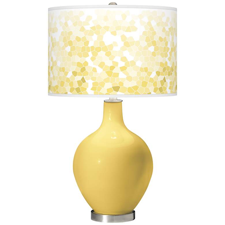 Image 1 Color Plus Ovo 28 1/2" Mosaic Shade Daffodil Yellow Table Lamp