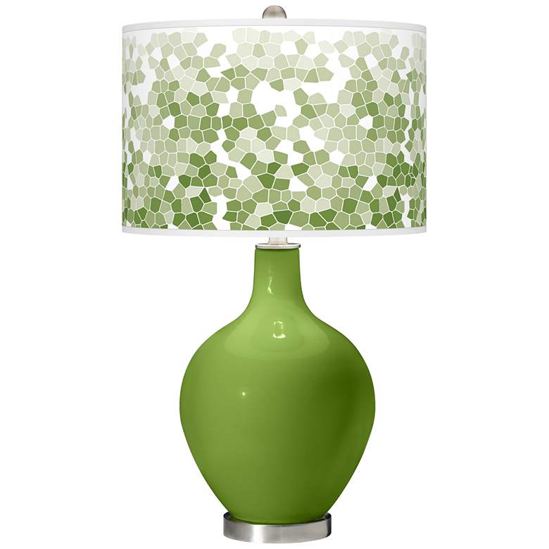 Image 1 Color Plus Ovo 28 1/2" Mosaic Shade Gecko Green Table Lamp