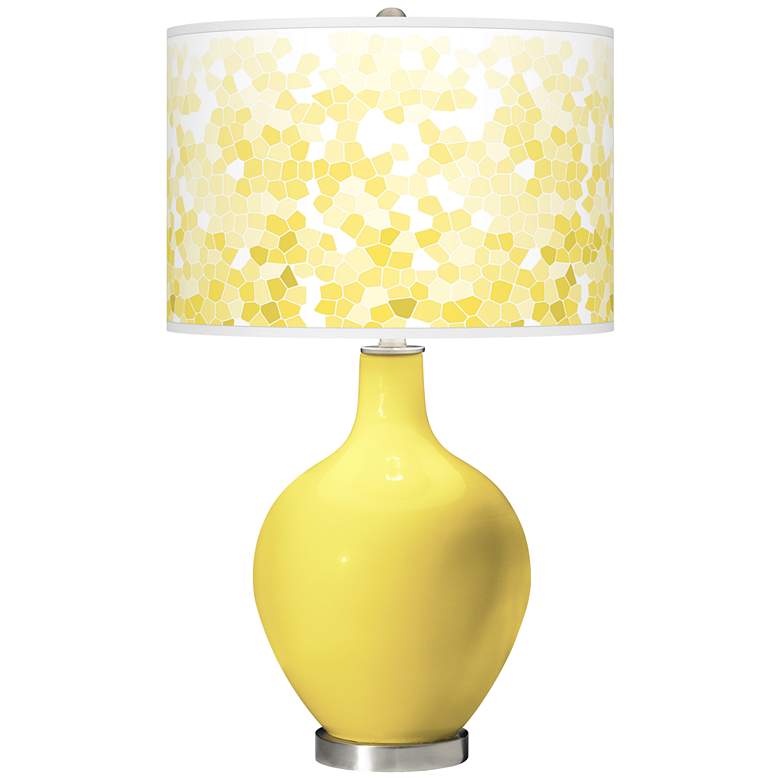 Image 1 Color Plus Ovo 28 1/2" Mosaic Shade Lemon Twist Yellow Table Lamp