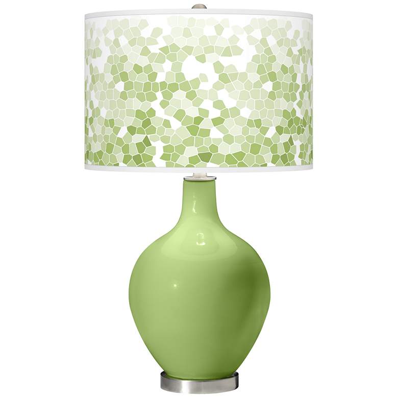Image 1 Color Plus Ovo 28 1/2" Mosaic Shade Lime Rickey Green Table Lamp