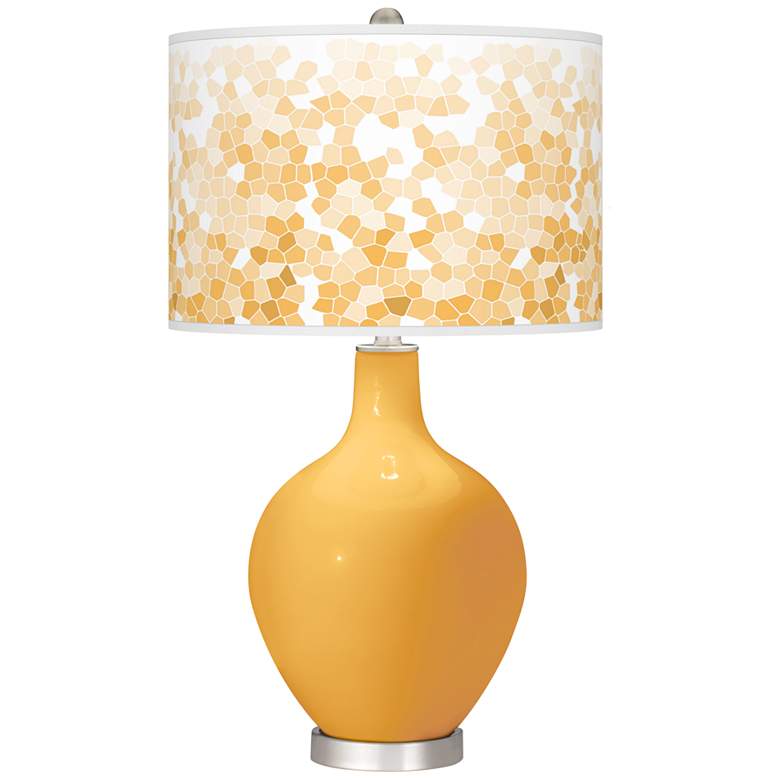 Image 1 Color Plus Ovo 28 1/2" Mosaic Shade Marigold Yellow Table Lamp