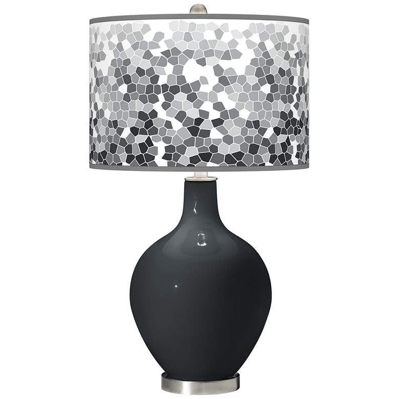 Image 1 Color Plus Ovo 28 1/2" Mosaic Shade Night Black Table Lamp