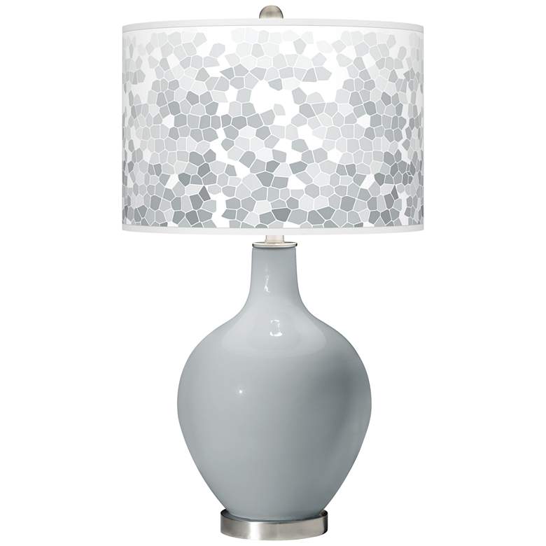 Image 1 Color Plus Ovo 28 1/2" Mosaic Shade with Uncertain Gray Table Lamp