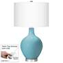 Color Plus Ovo 28 1/2" Nautilus Blue Table Lamp with USB Dimmer