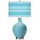 Color Plus Ovo 28 1/2" Nautilus Bold Shade Stripe Ovo Glass Table Lamp