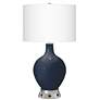 1_Color Plus Ovo 28 1/2" Naval Blue Table Lamp with USB Workstation Base