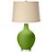 Color Plus Ovo 28 1/2" Oatmeal Linen Shade Gecko Green Table Lamp