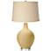 Color Plus Ovo 28 1/2" Oatmeal Linen Shade  Humble Gold Table Lamp