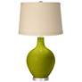 Color Plus Ovo 28 1/2" Oatmeal Linen Shade Olive Green Table Lamp