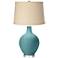 Color Plus Ovo 28 1/2" Oatmeal Linen Shade Reflecting Pool Blue Lamp