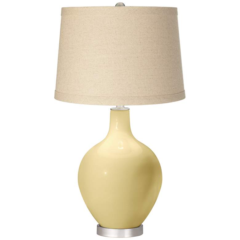 Image 1 Color Plus Ovo 28 1/2" Oatmeal Shade Butter Up Yellow Table Lamp