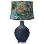 Color Plus Ovo 28 1/2" Peacock Shade Naval Blue Table Lamp