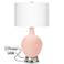 Color Plus Ovo 28 1/2" Rose Pink Glass Table Lamp with USB Workstation