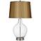 Color Plus Ovo 28 1/2" Satin Gold and Clear Glass Fillable Table Lamp