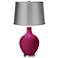 Color Plus Ovo 28 1/2" Satin Gray Shade with Vivacious Red Table Lamp