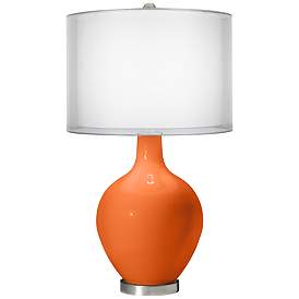Image1 of Color Plus Ovo 28 1/2" Sheer Silver Shade Invigorate Orange Table Lamp