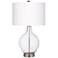 Color Plus Ovo 28 1/2" White Linen Clear Glass Fillable Table Lamp