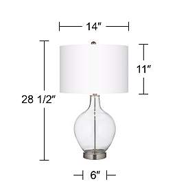 Image3 of Color Plus Ovo 28 1/2" White Linen Clear Glass Fillable Table Lamp more views