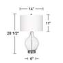 Color Plus Ovo 28 1/2" White Linen Clear Glass Fillable Table Lamp