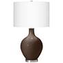 Color Plus Ovo 28 1/2" White Shade Carafe Brown Glass Table Lamp