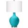 Color Plus Ovo 28 1/2" White Shade Coastal Surfer Blue Table Lamp