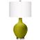 Color Plus Ovo 28 1/2" White Shade Olive Green Table Lamp