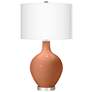 2_Color Plus Ovo 29 1/2" High Linen Shade Baked Clay Red Table Lamp