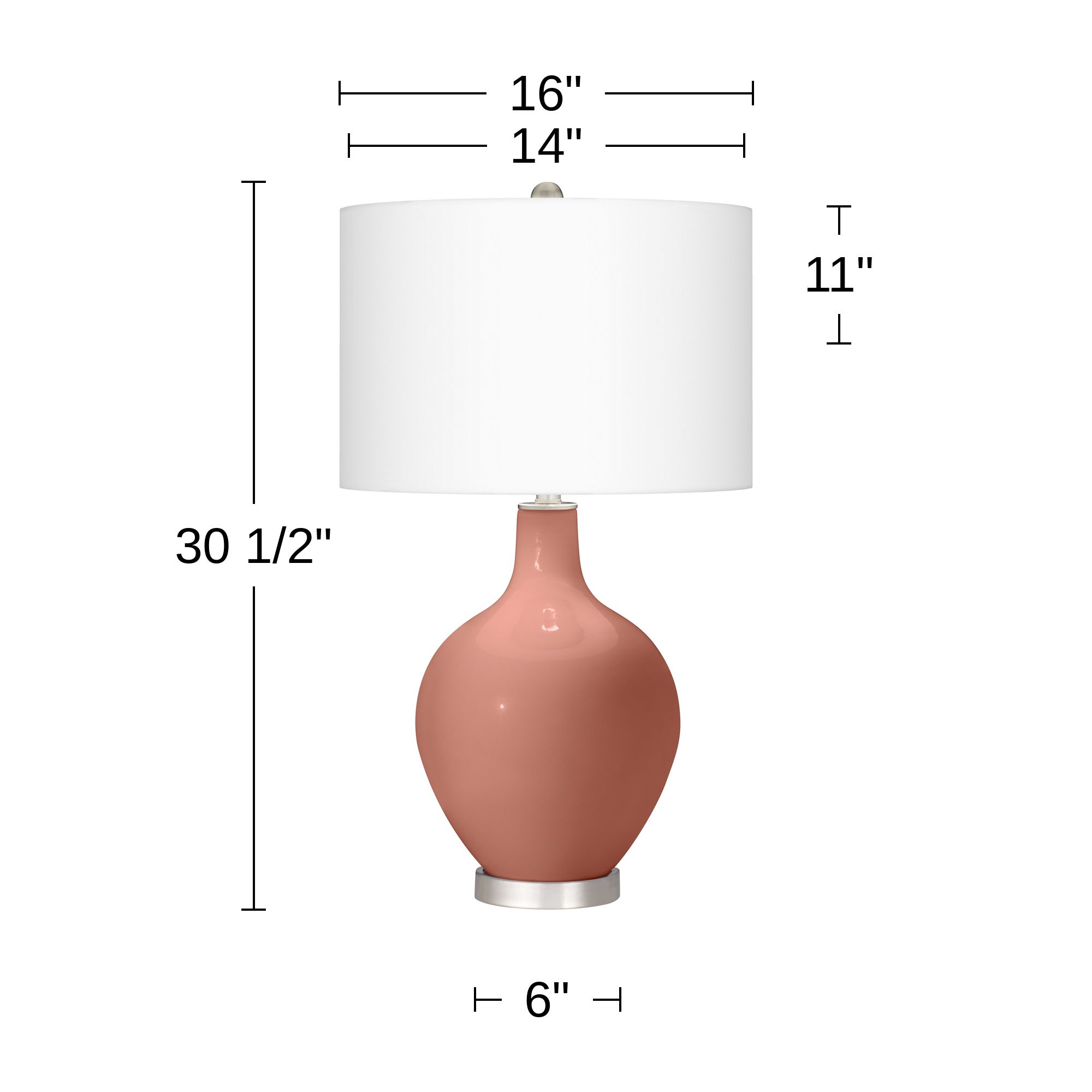 Image 3 Color Plus Ovo 30 1/2" Fog Linen Shade Rojo Dust Red Table Lamp more views
