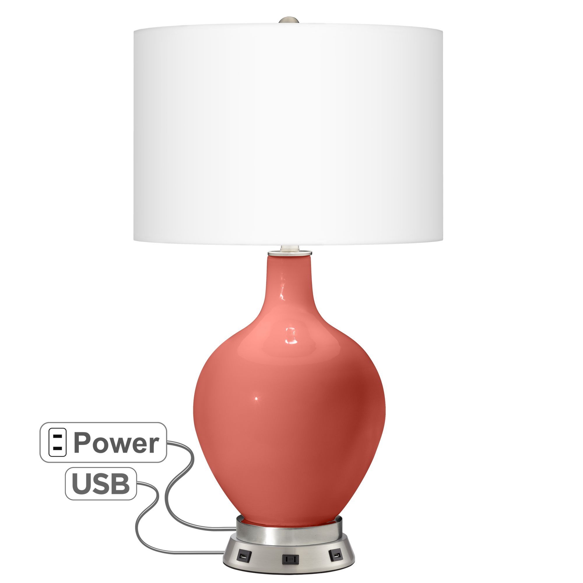 Coral colored sale table lamps