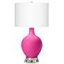1_Color Plus Ovo 30 1/4" Fuchsia Pink Lamp with USB Workstation Base