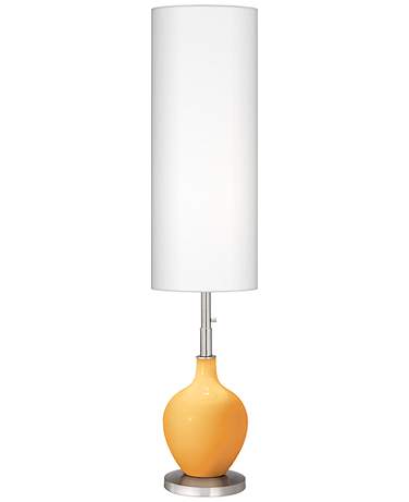 Color Plus Ovo 59" High Modern Marigold Yellow Floor Lamp