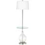 Color Plus Ovo 59" Clear Glass Fillable Tray Table Floor Lamp