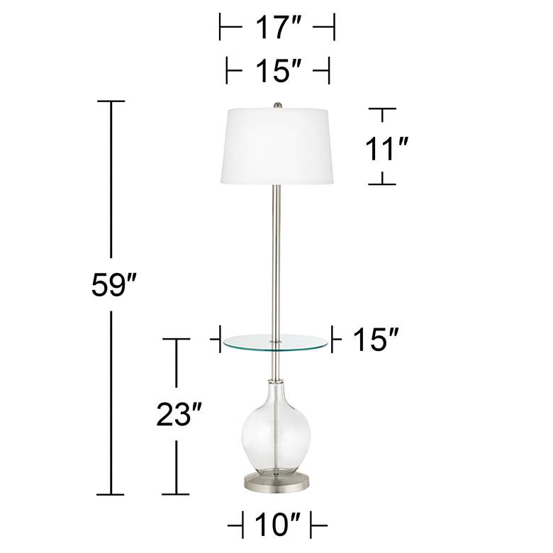 Image 5 Color Plus Ovo 59" Clear Glass Fillable Tray Table Floor Lamp more views