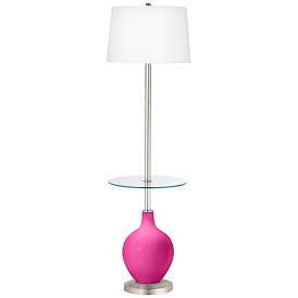 Image1 of Color Plus Ovo 59" Fuchsia Pink Tray Table Floor Lamp