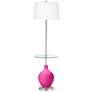 Color Plus Ovo 59" Fuchsia Pink Tray Table Floor Lamp