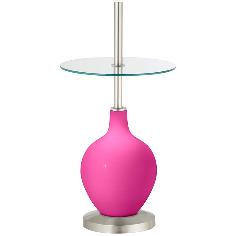 Image 3 Color Plus Ovo 59" Fuchsia Pink Tray Table Floor Lamp more views