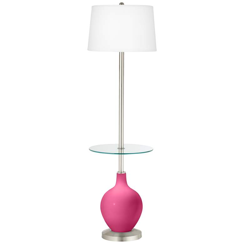 Image 1 Color Plus Ovo 59" High Blossom Pink Tray Table Floor Lamp
