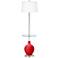 Color Plus Ovo 59" High Bright Red Modern Tray Table Floor Lamp
