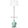 Color Plus Ovo 59" High Cay Blue Tray Table Floor Lamp