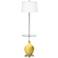 Color Plus Ovo 59" High Daffodil Yellow Tray Table Floor Lamp
