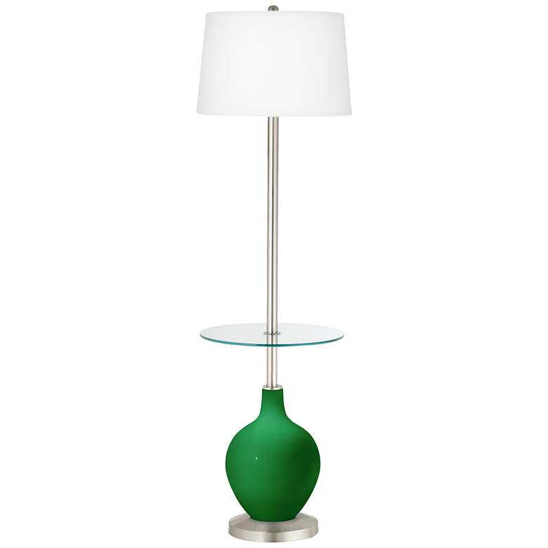 Image 1 Color Plus Ovo 59" High Envy Green Tray Table Floor Lamp