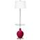Color Plus Ovo 59" High French Burgundy Red Tray Table Floor Lamp