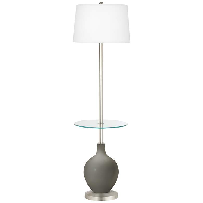 Image 1 Color Plus Ovo 59" High Gauntlet Gray Tray Table Floor Lamp