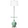 Color Plus Ovo 59" High Grayed Jade Tray Table Floor Lamp