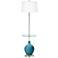Color Plus Ovo 59" High Great Falls Blue Tray Table Floor Lamp