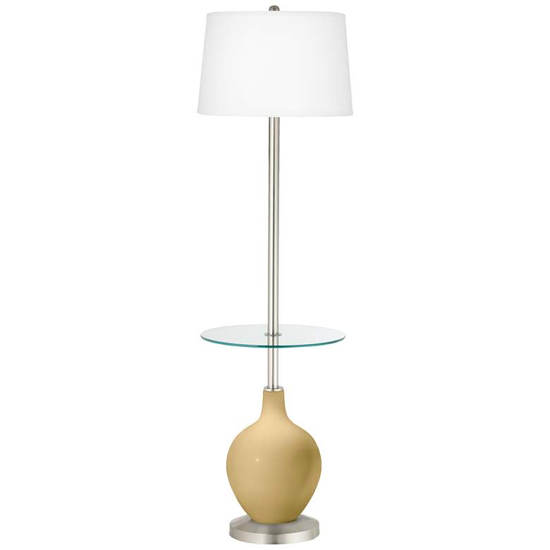 Image 1 Color Plus Ovo 59" High Humble Gold Tray Table Floor Lamp