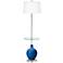 Color Plus Ovo 59" High Hyper Blue Tray Table Floor Lamp