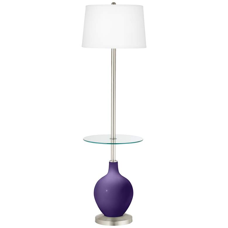 Image 1 Color Plus Ovo 59" High Izmir Purple Tray Table Floor Lamp